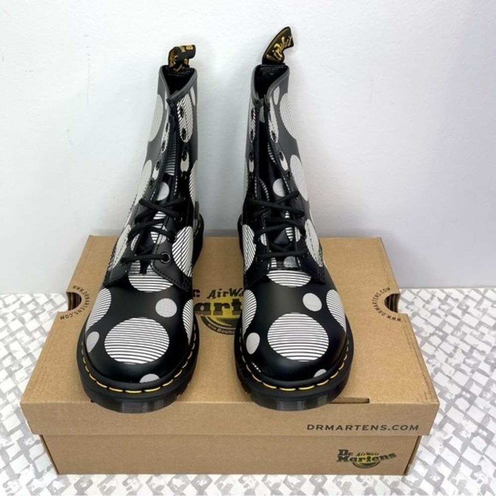 Dr. Martens 1460 Polka Dot Smooth Leather Lace Up Boots, EU 39, US 8 - Picture 2 of 10